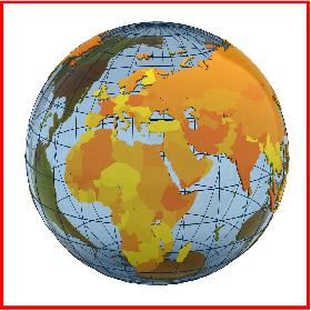 Geopolitical Earth Globe (Countries and continents)